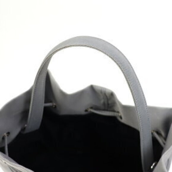 Balenciaga Wheel Drawstring Bucket Bag Gray Nylon Top Handle Crossbody - Picture 10 of 14